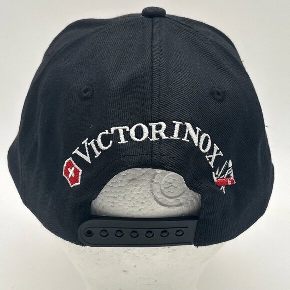 Victorinox Black Red Logo Embroidered Baseball Hat SnapBack Adjustable Cap - Picture 7 of 9